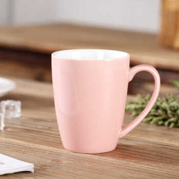 可选配碟子 挂耳摩卡拿铁美式咖啡杯彩色陶瓷杯马克杯水杯 小号瓷粉红